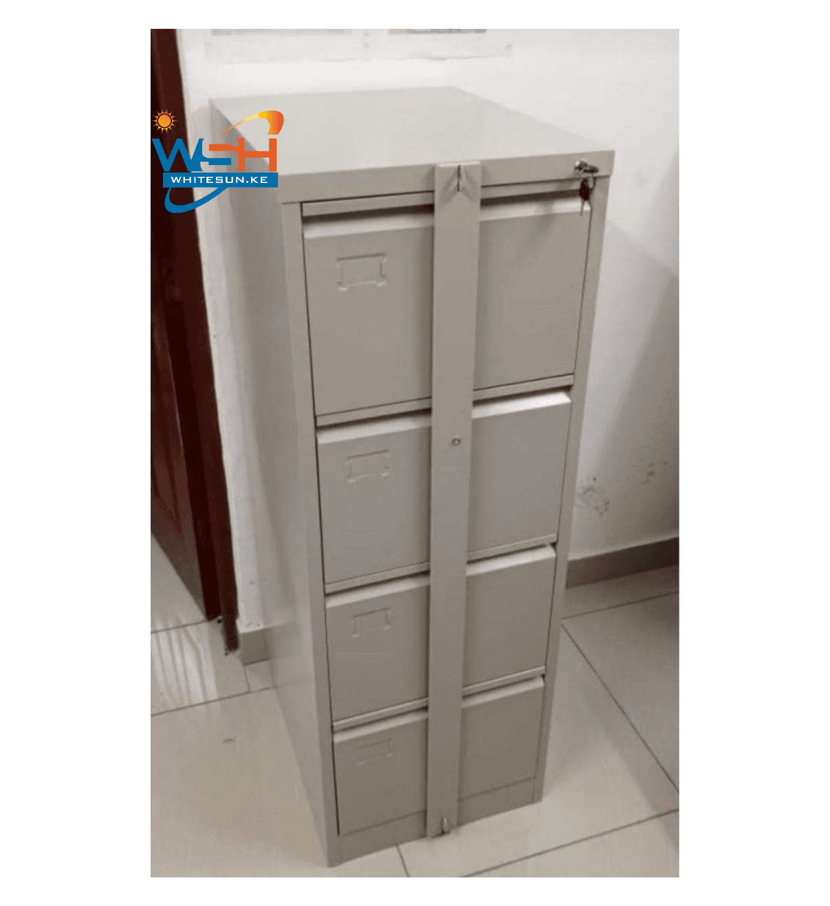 Four-Drawer Metal Cabinet with Security Bar
