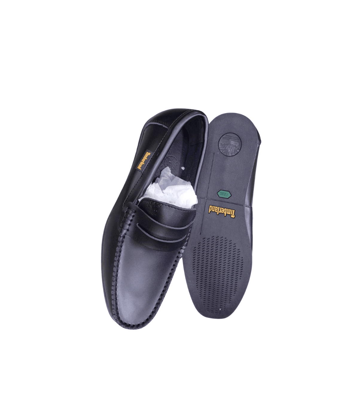 Timberland Black Leather No Lace Men Loafers Shoe