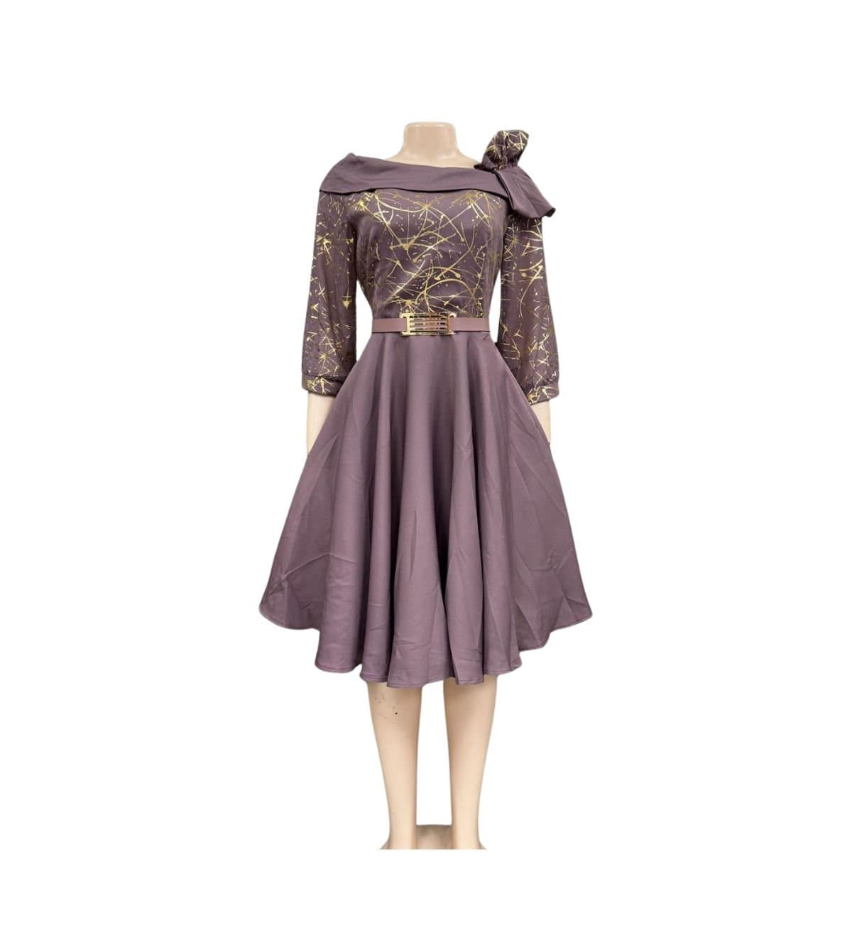 Elegant Purple Embellished Dress