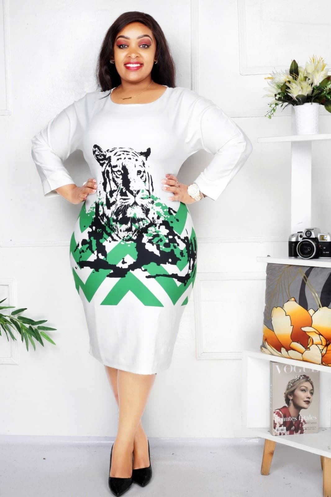 Stylish Tiger Print Dress