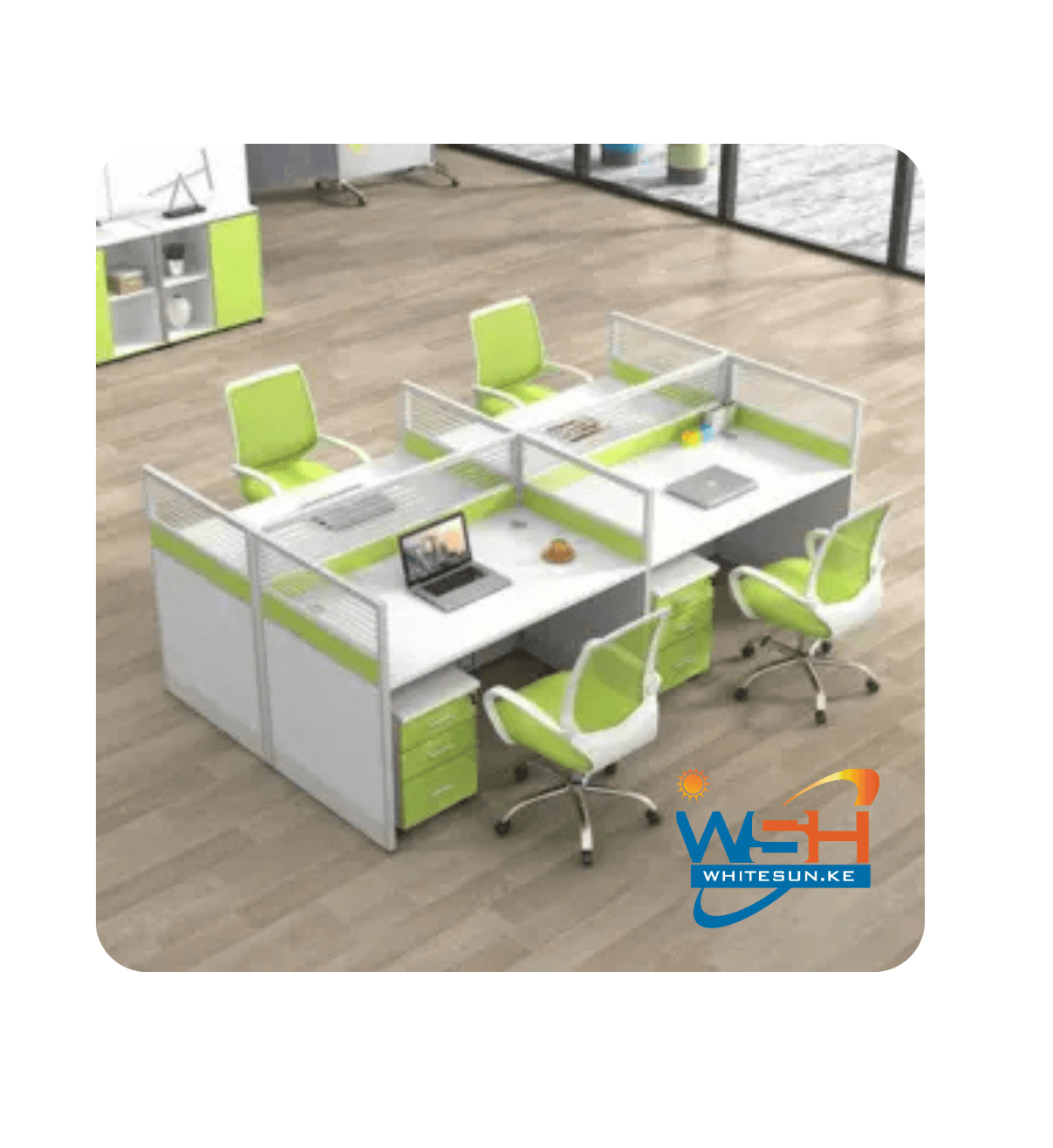 4-Way modular office workstation