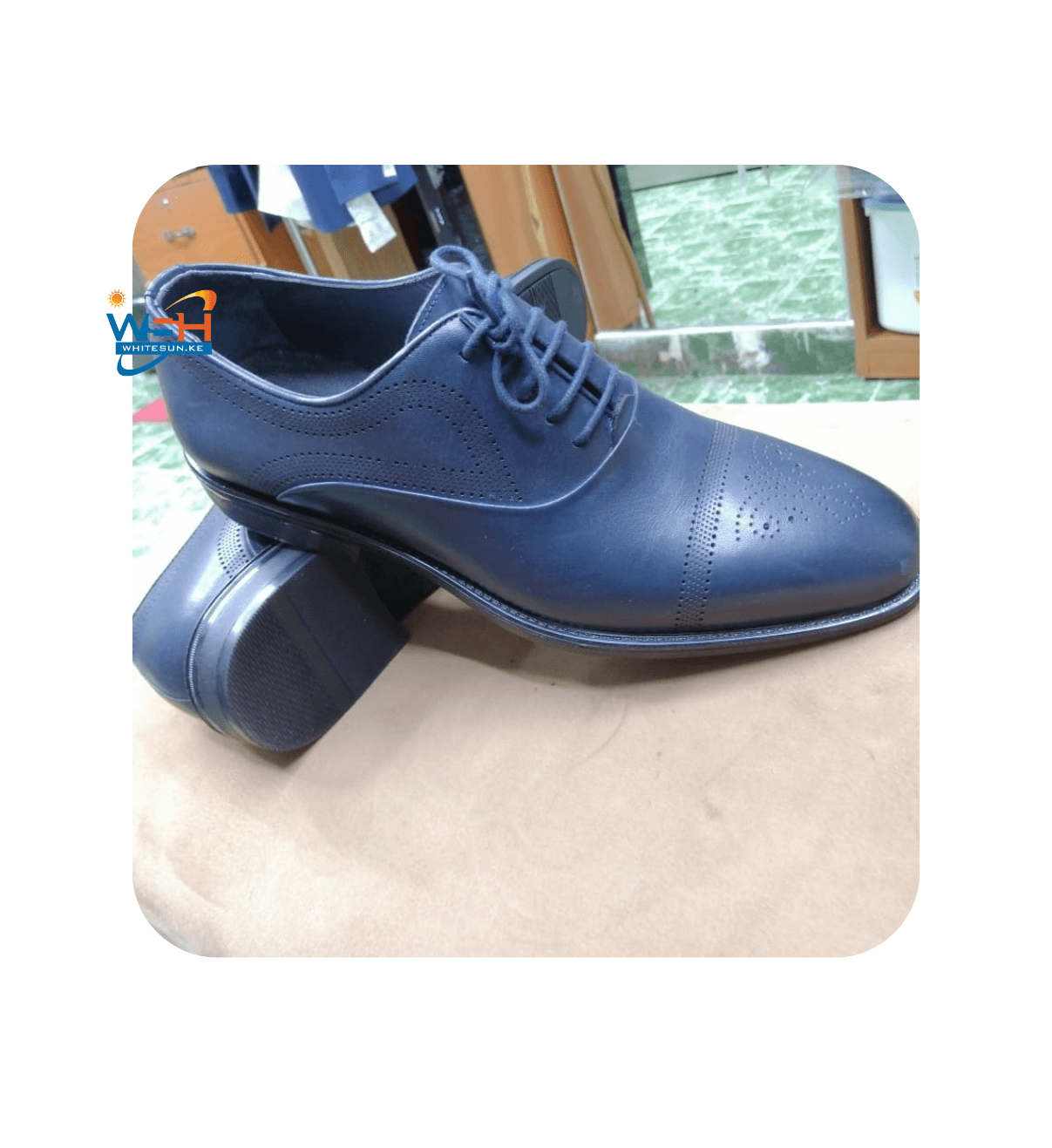 Elegant Navy Brogue Derby