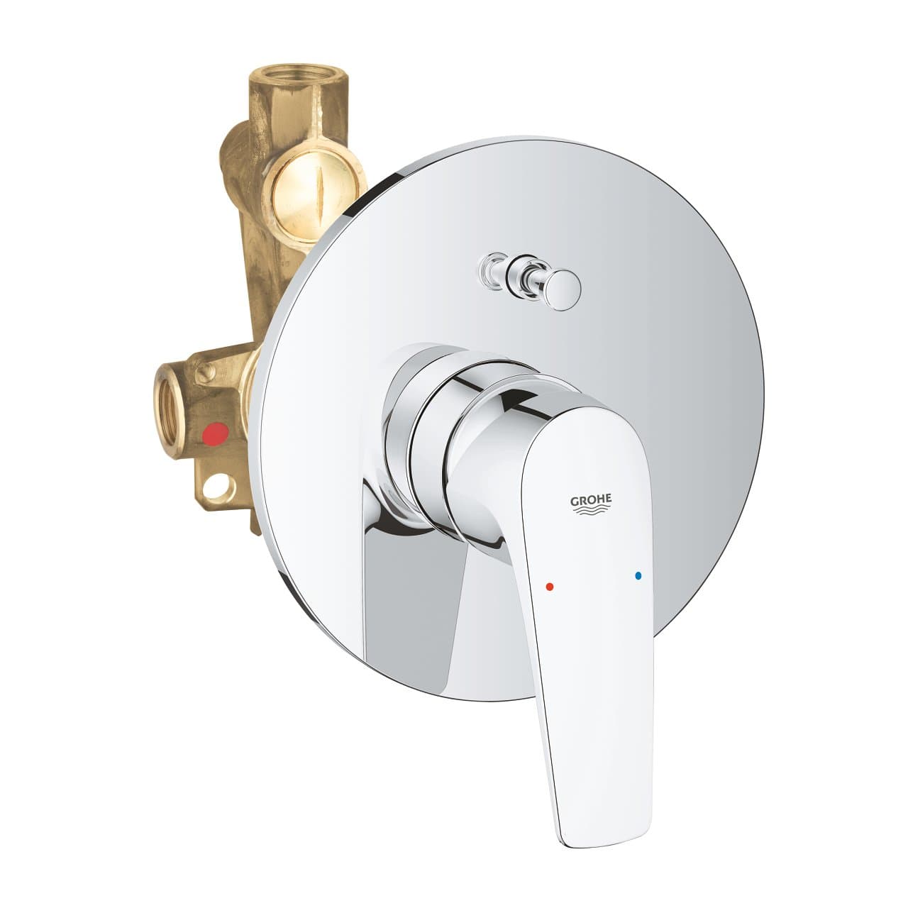 Grohe BauFlow Single-lever bath/shower mixer trim chrome