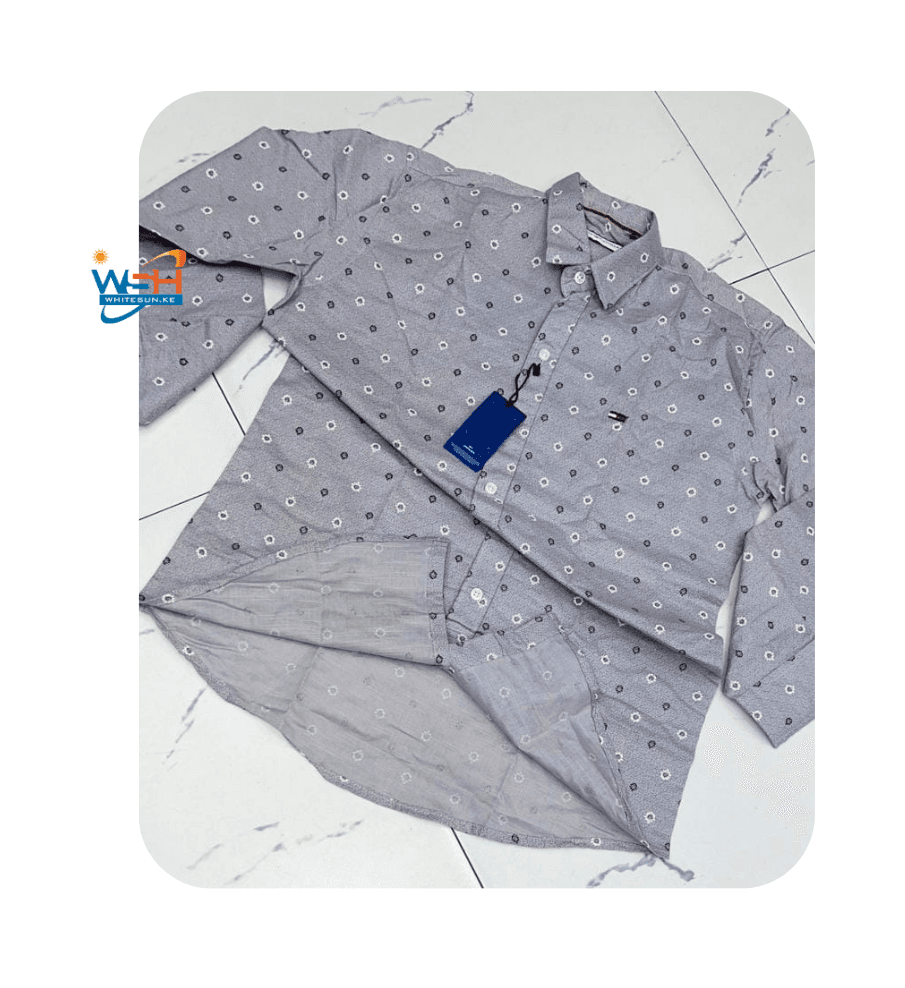 Elegant Dots Grey Casual Shirt