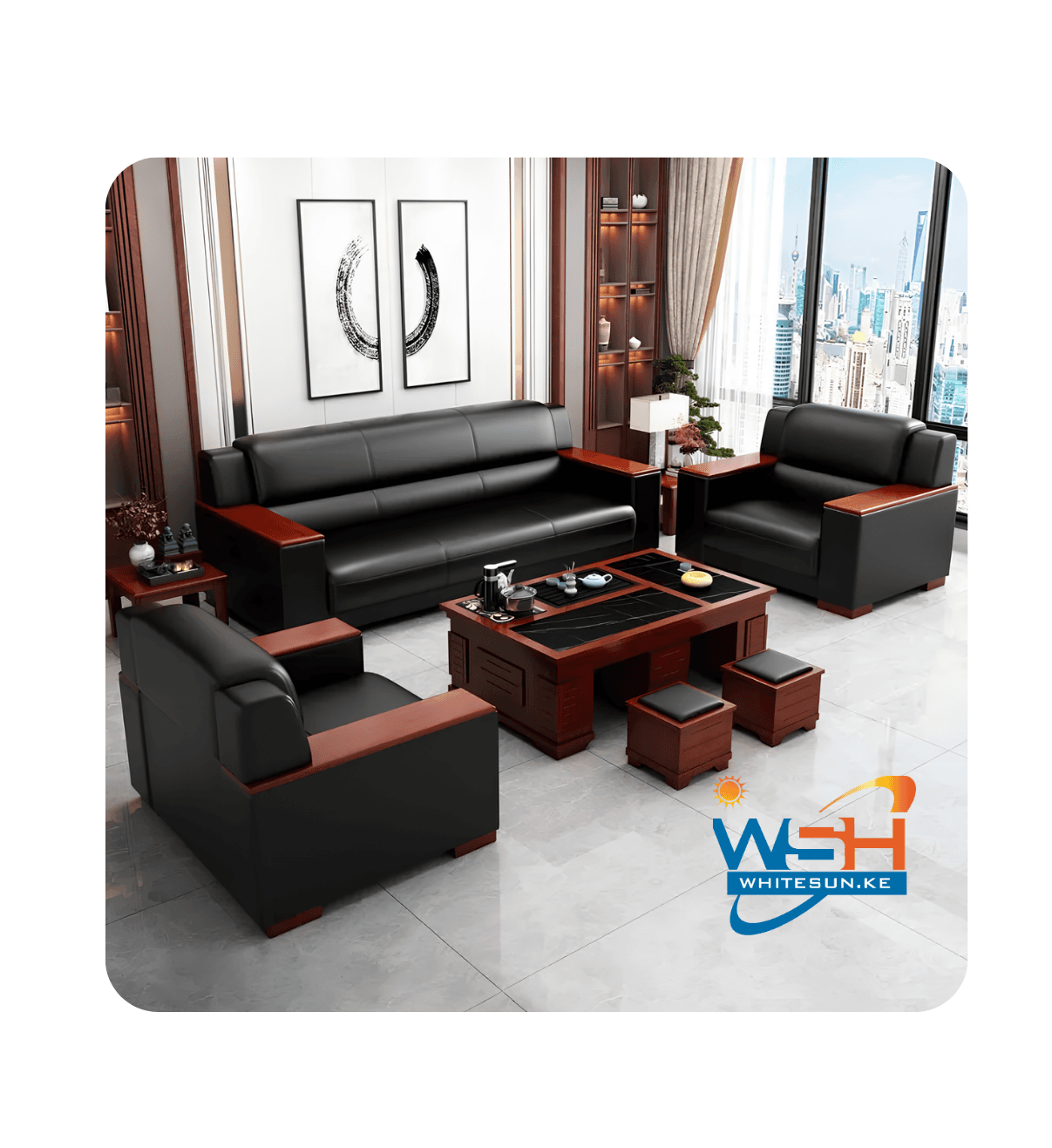 5 Seater Executive office Sofa Thumbnail 3