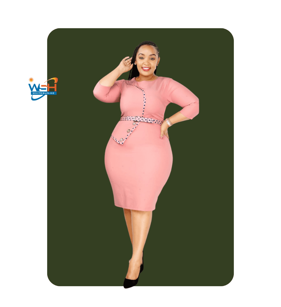 Belted Pink Polka Dot Dress