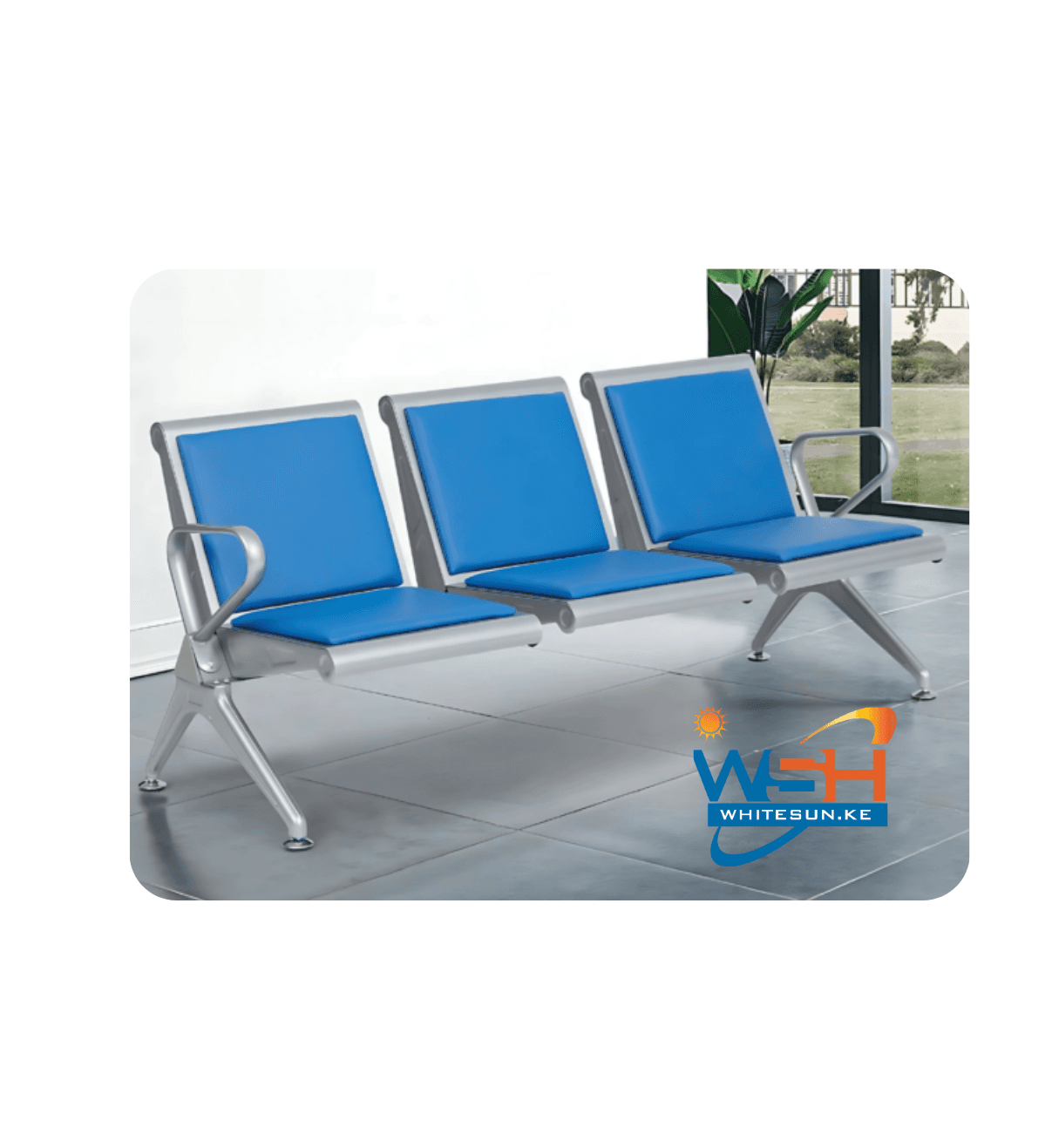 3 Link Padded Office Bench