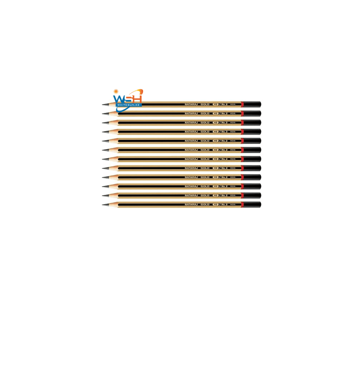 12 x Natraj Gold body Hexagonal Shape HB Graphite Pencils for extra grip