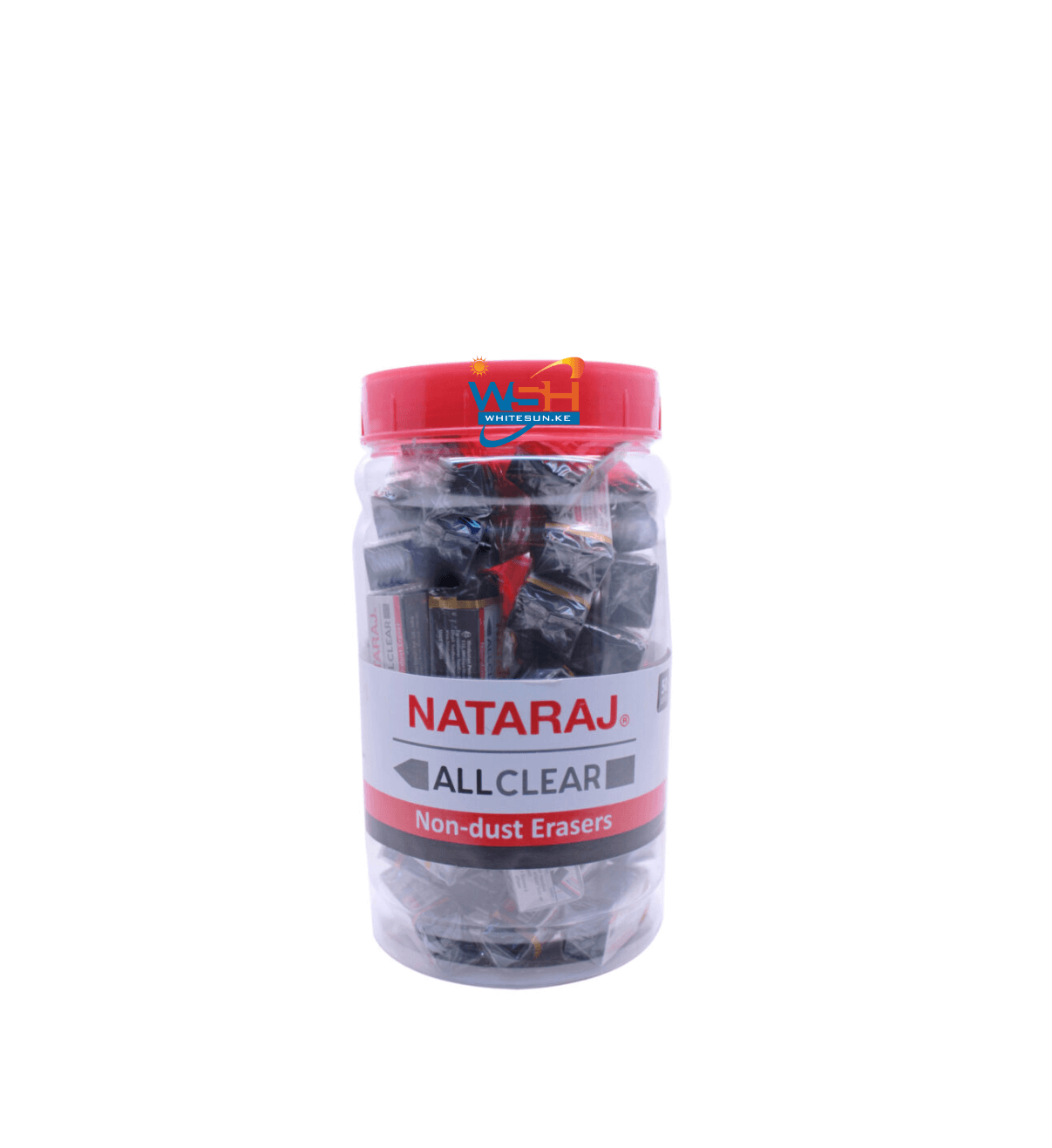 Nataraj Nataraj All Clear Regular Eraser – Black color – JAR(50pcs)