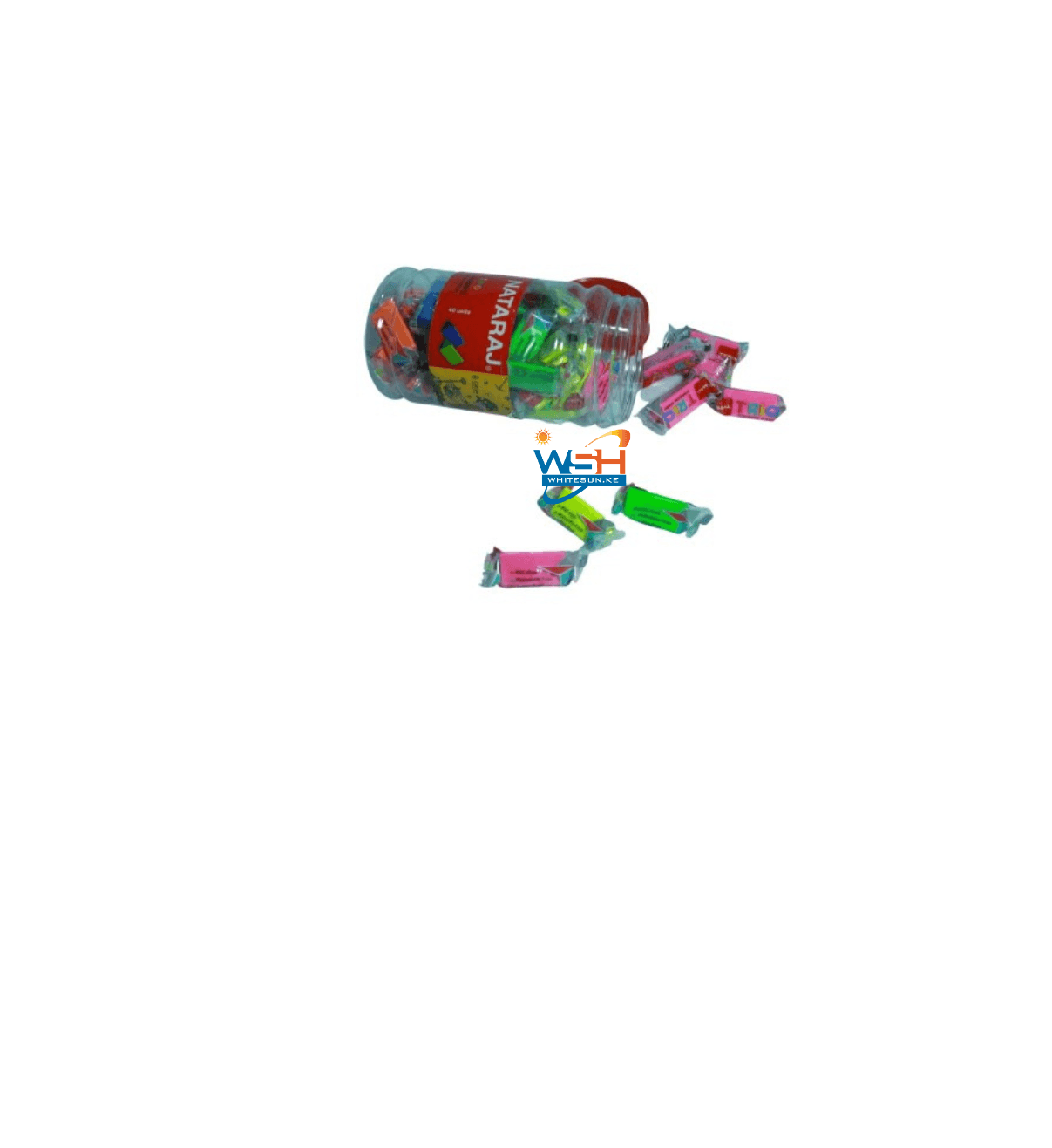 Nataraj Trio neon big Tri eraser ( 40 pcs in a jar)
