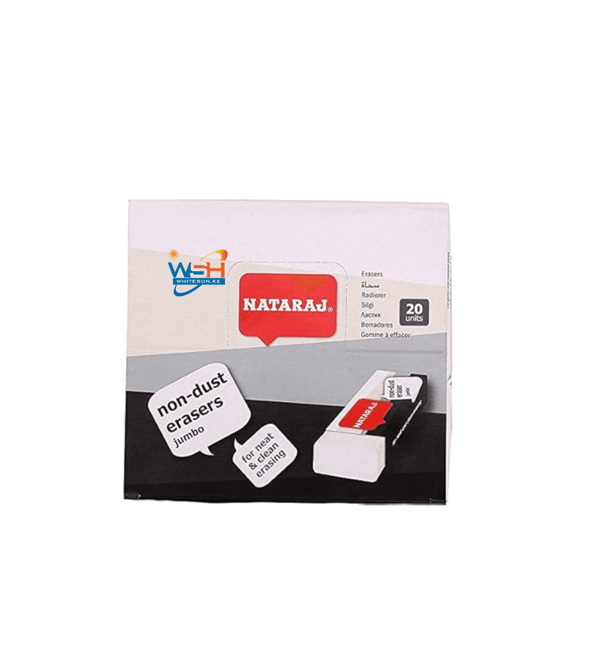 Nataraj 20 Pcs Non-Dust jumbo Eraser Set Thumbnail 2