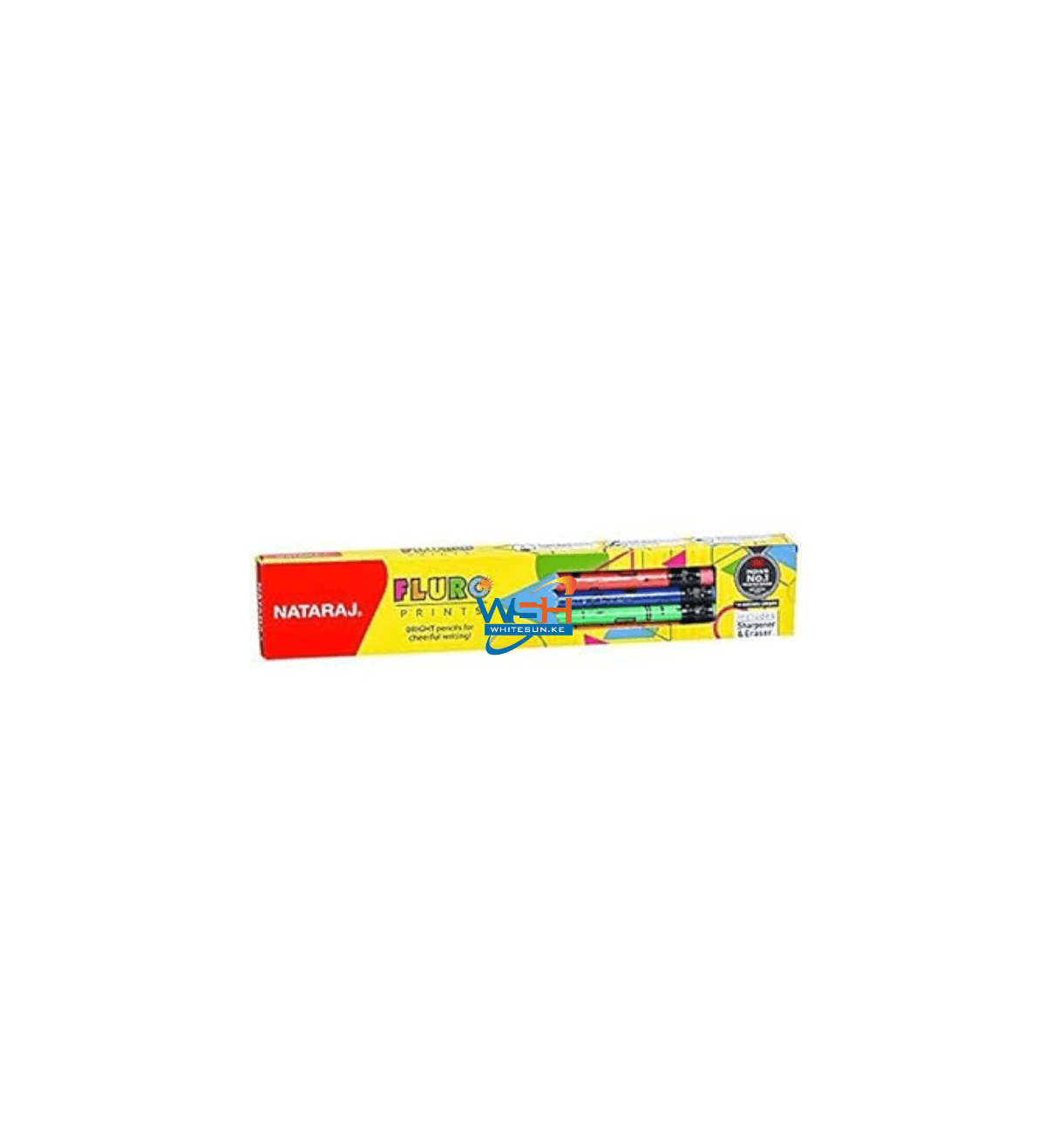 Nataraj fluro prints Pencils, Round Shape Body for Strong Grip, Multipal colour look for executives, Easy Sharpening, Good Handwriting, Free Sharpener, Superior lead