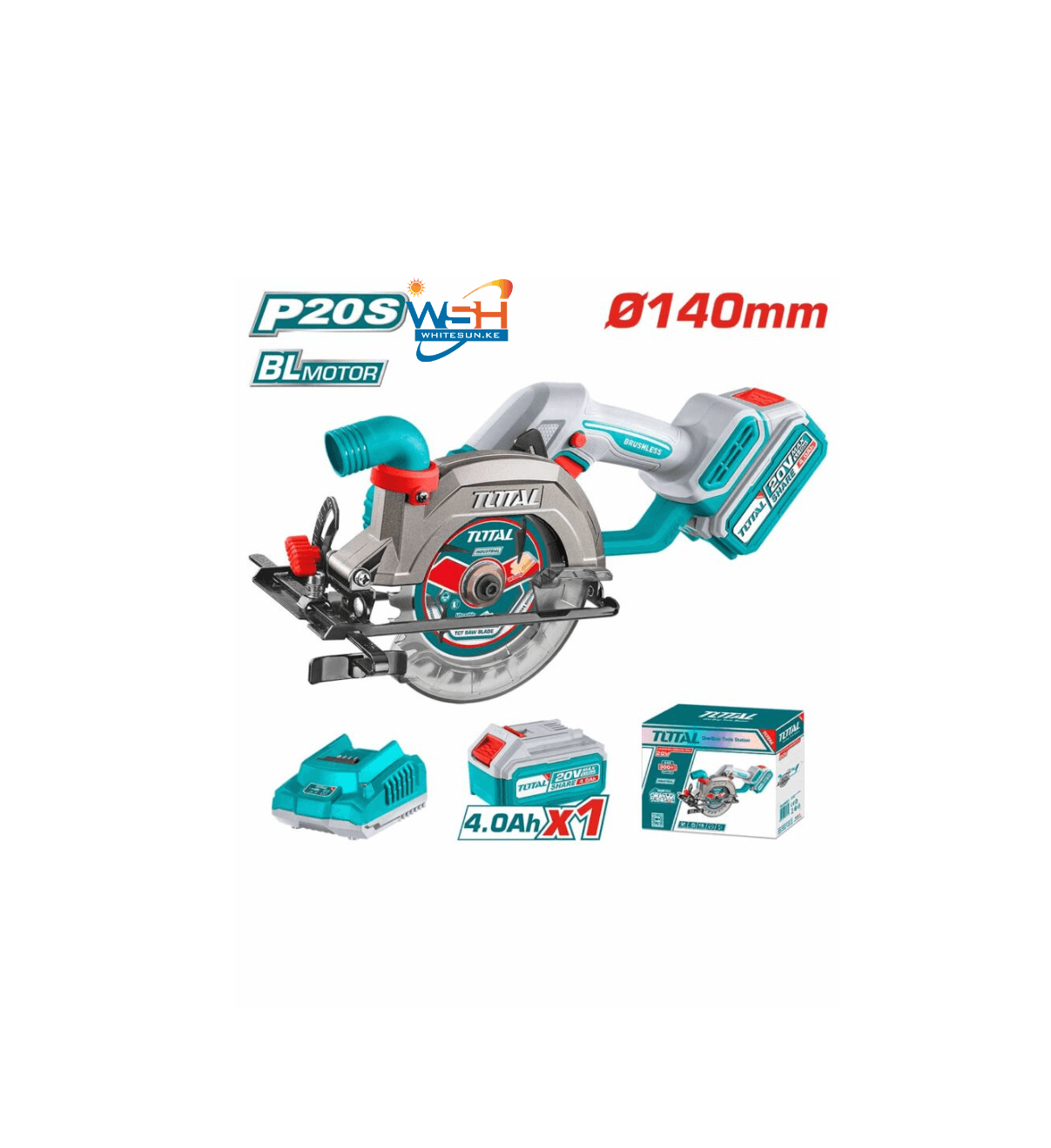 Total lithium ion circular saw 20v