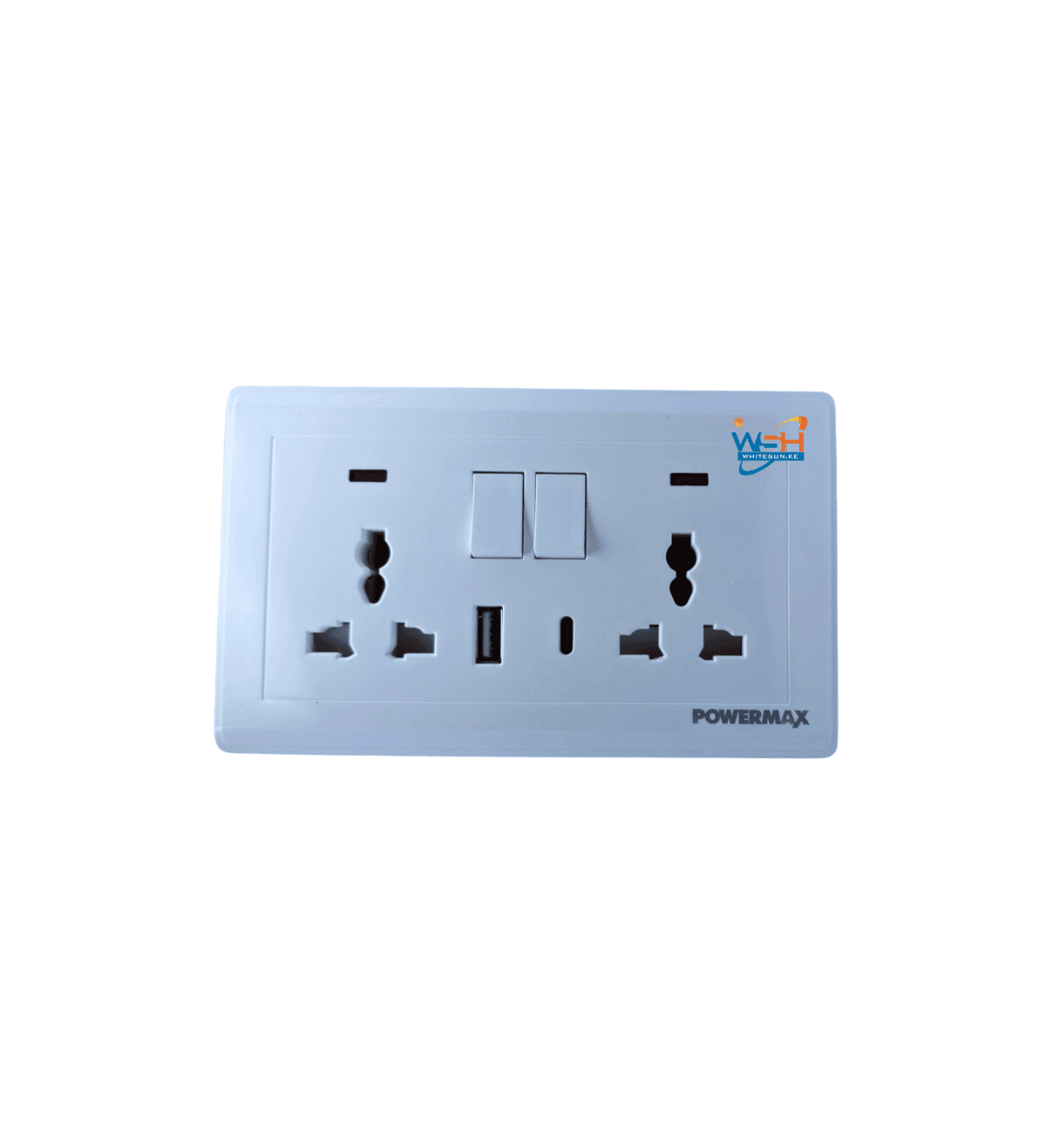 Powermax BSR White twin Socket Multifunction+USB+C Port
