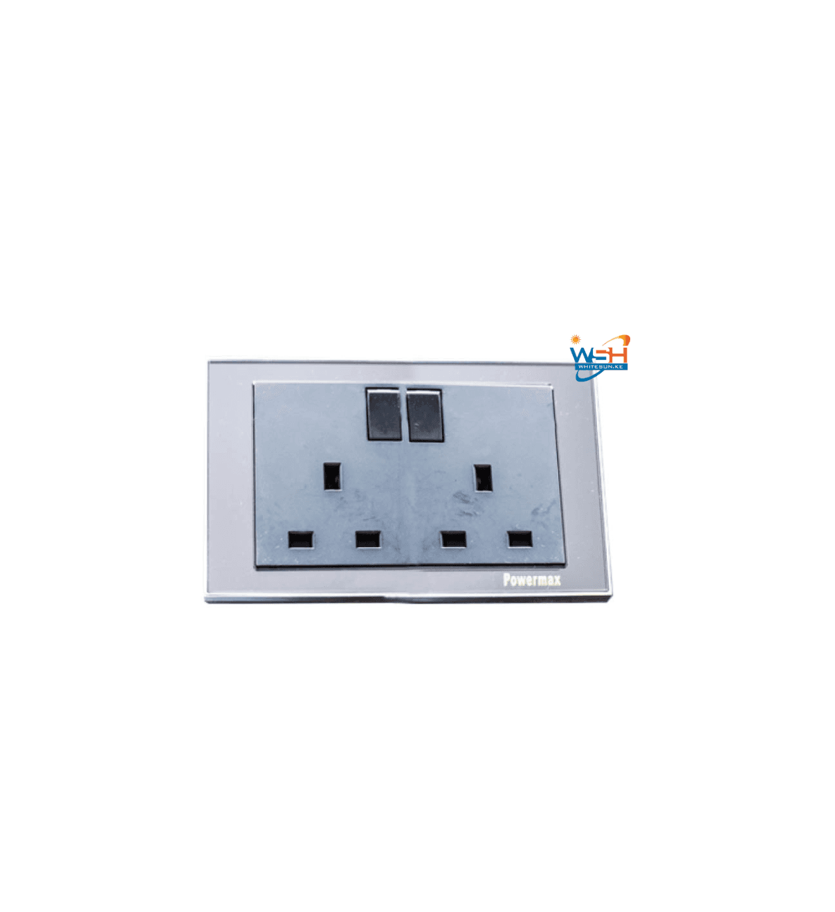 Powermax Twin Socket Brushed Steel