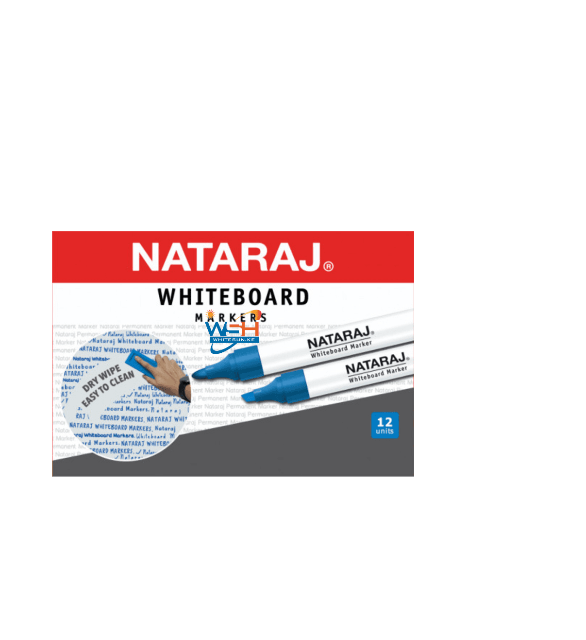 Nataraj 12-Piece Bullet Tip White Board Marker, 2mm, Black Thumbnail 3
