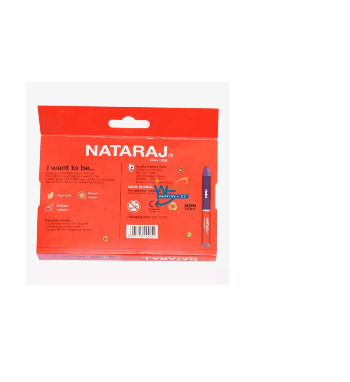 Nataraj Wax Crayons Round Jumbo 90mm 12 Colours Thumbnail 3