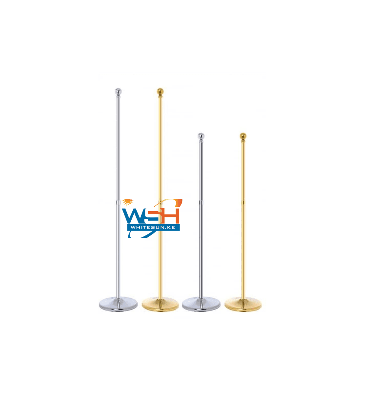 Gold Silver Flagpole Indoor Flag Pole Base