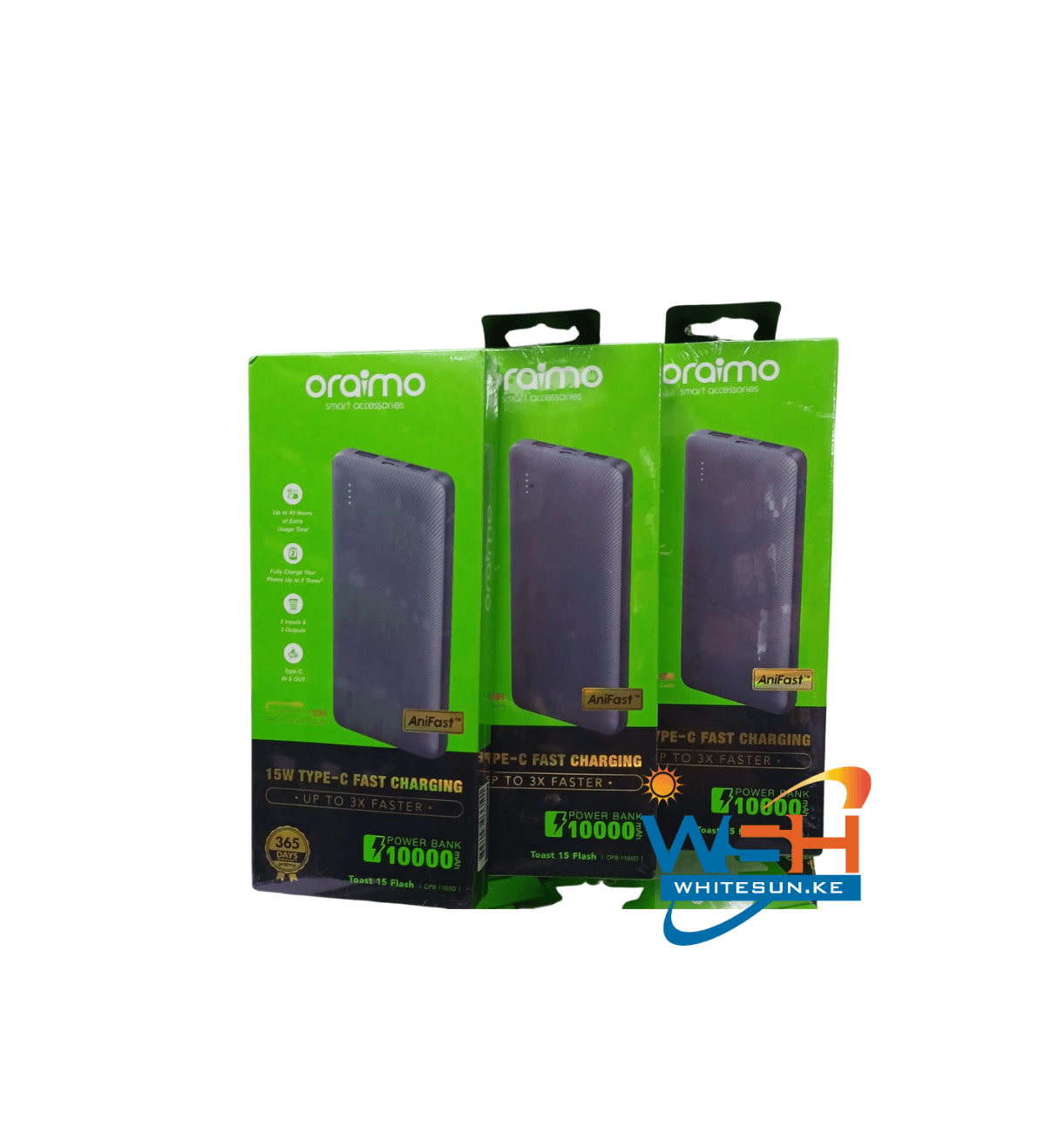 oraimo Toast 15 Flash 10000mAh Fast Charging Power Bank