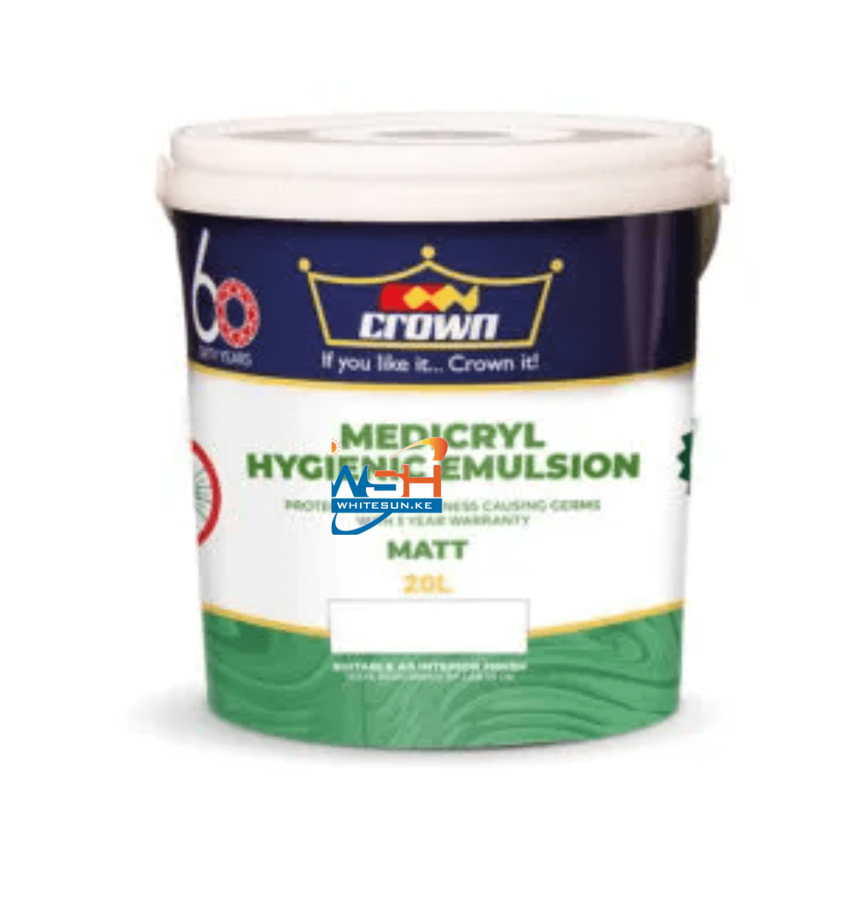 CROWN MEDICRYL HYGIENIC MATT EMULSION -( BRILLIANT WHITE,SOFT WHITE &CREAM)