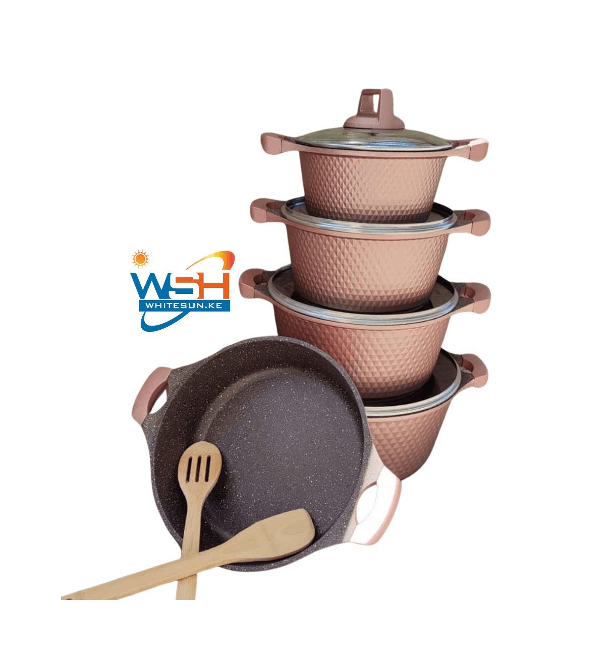 UNIQUE 12 Pieces Nonstick Granite Heavy Duty Cooking Pots - Cooking Sufurias & Pan