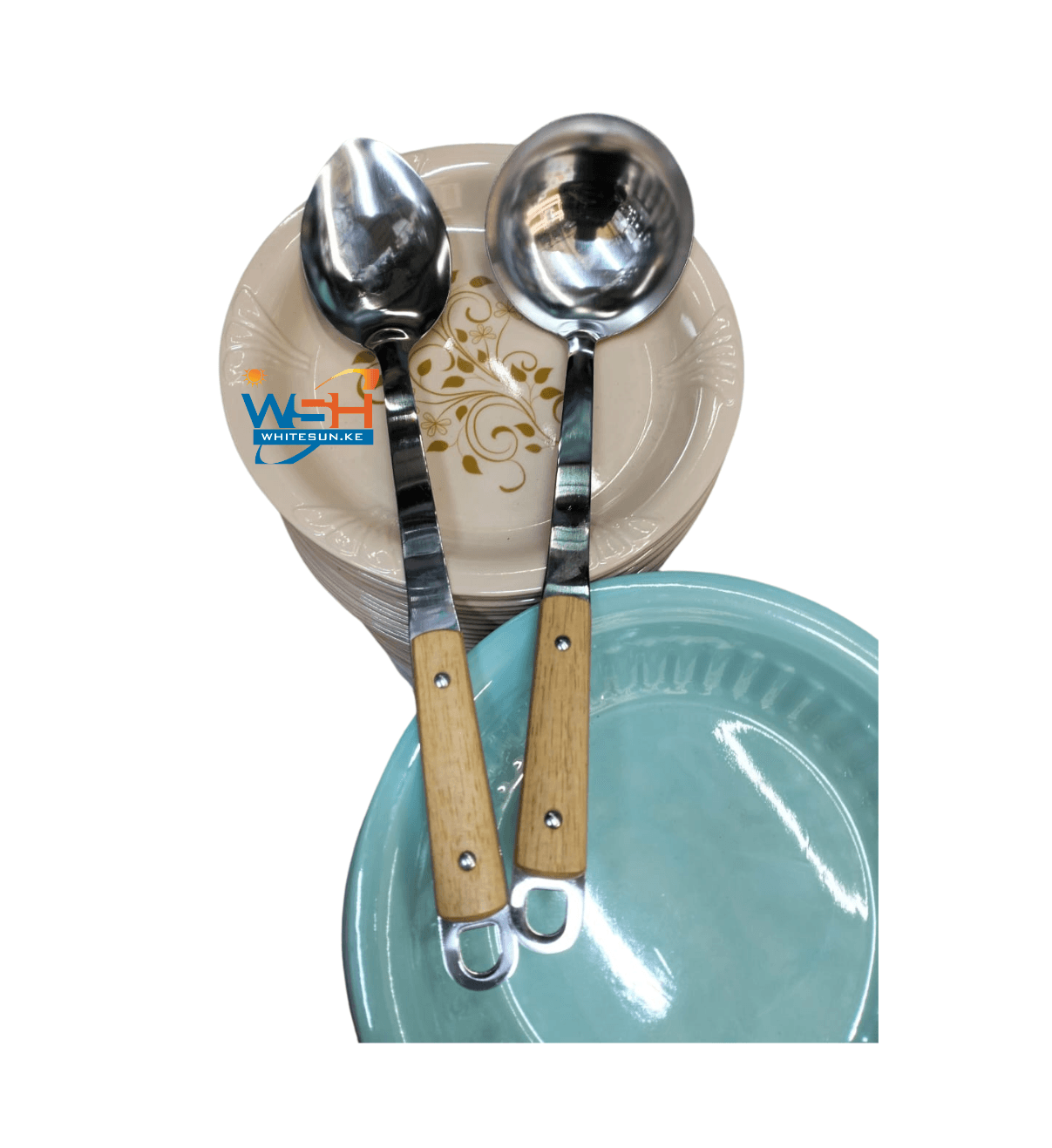 Stainless serving spoons
