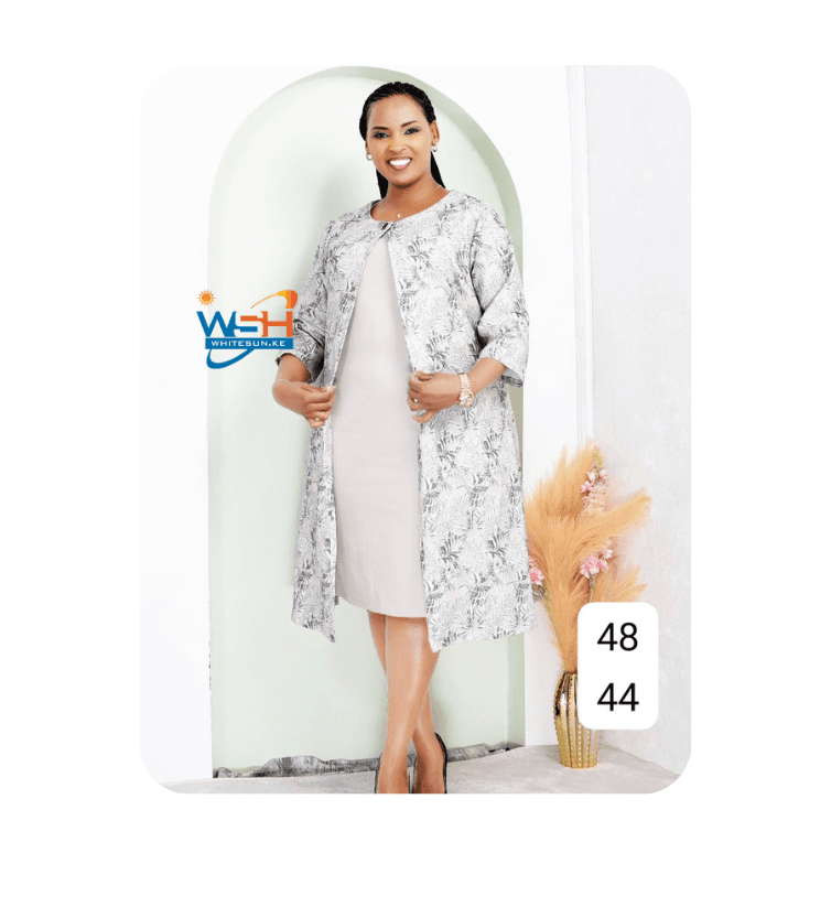 Dress with Floral Open-Front Coat 4