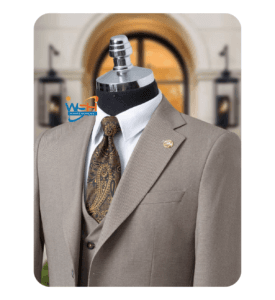brown suit