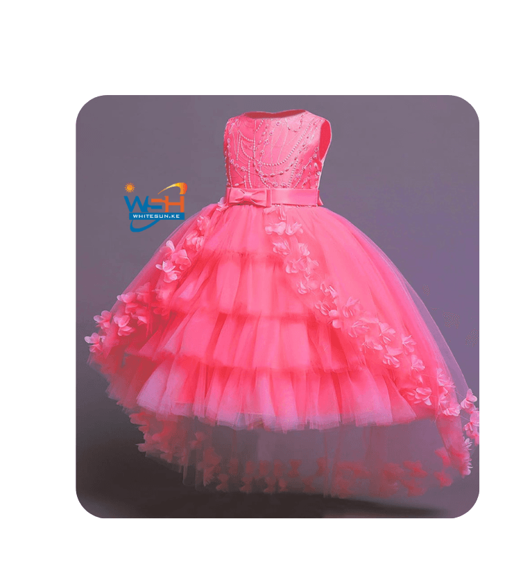 Sleeveless Kids Dress with Floral Appliqués 2