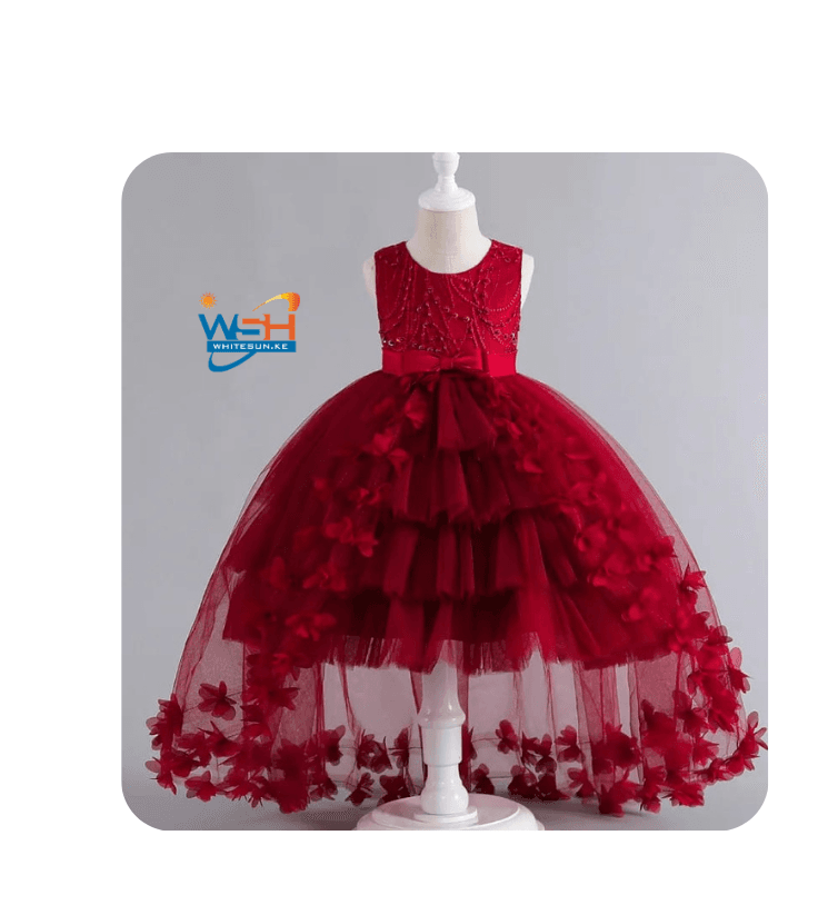 Sleeveless Kids Dress with Floral Appliqués 3
