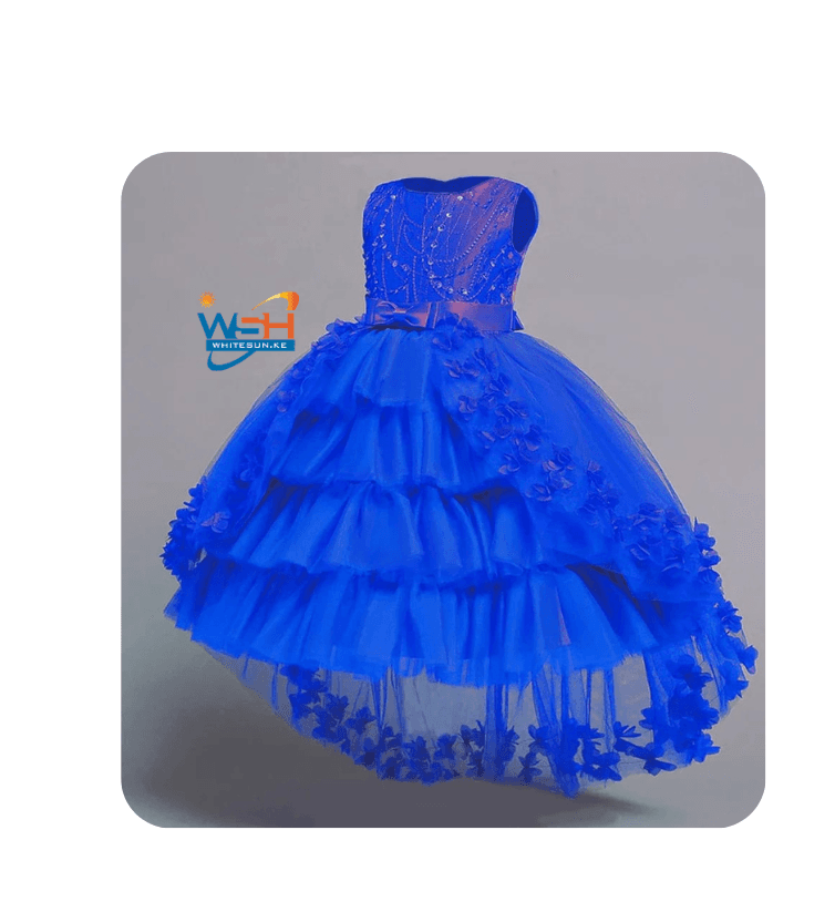 Sleeveless Kids Dress with Floral Appliqués 4