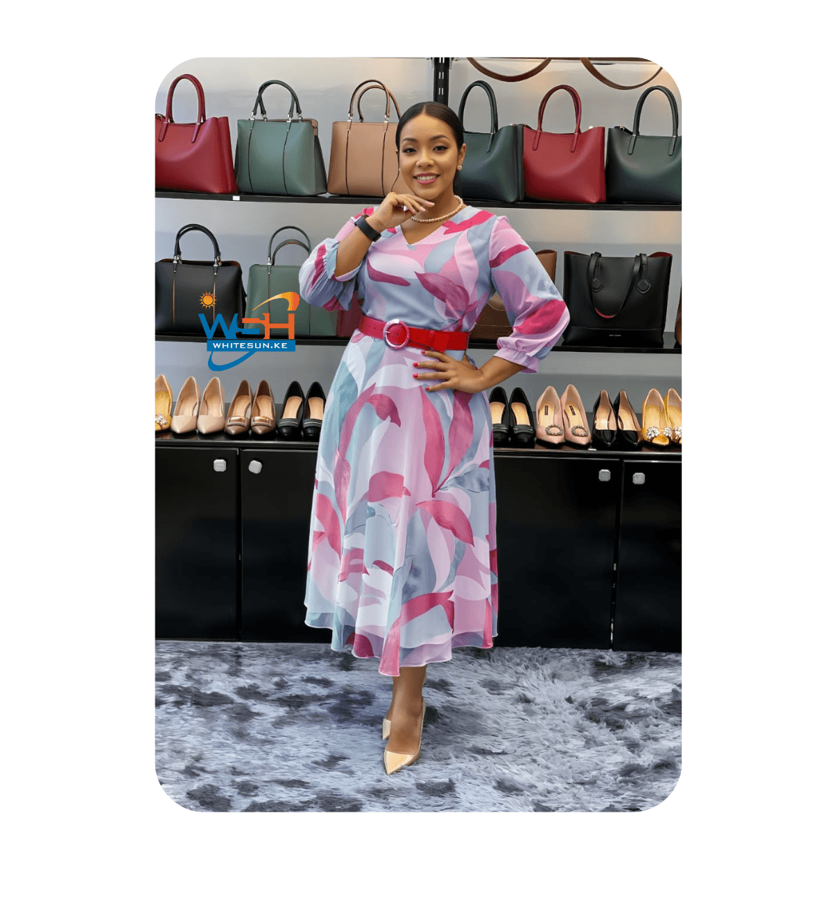 Midi Dress with Belt