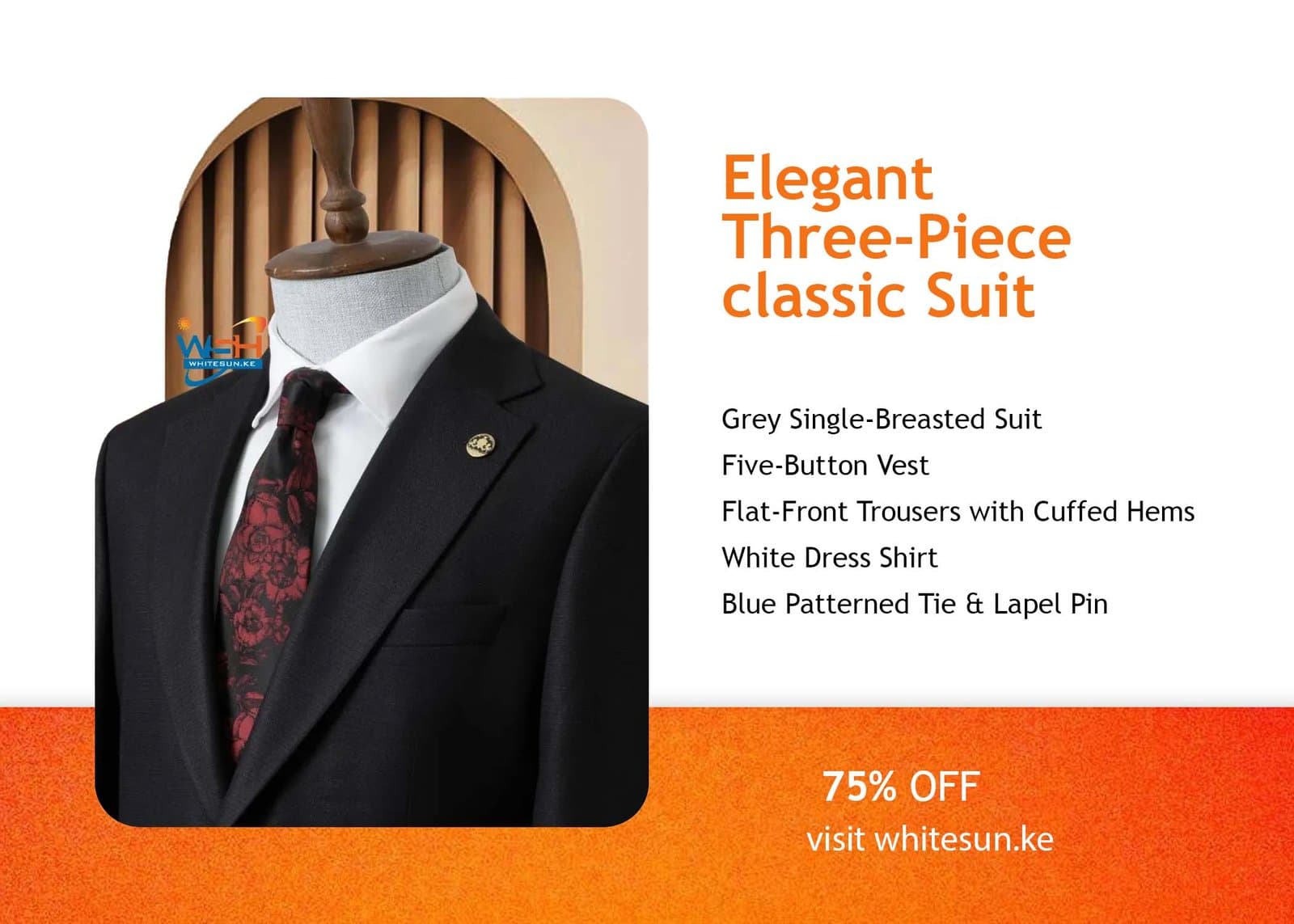 Elegant Three-Piece classic Suit Thumbnail 3