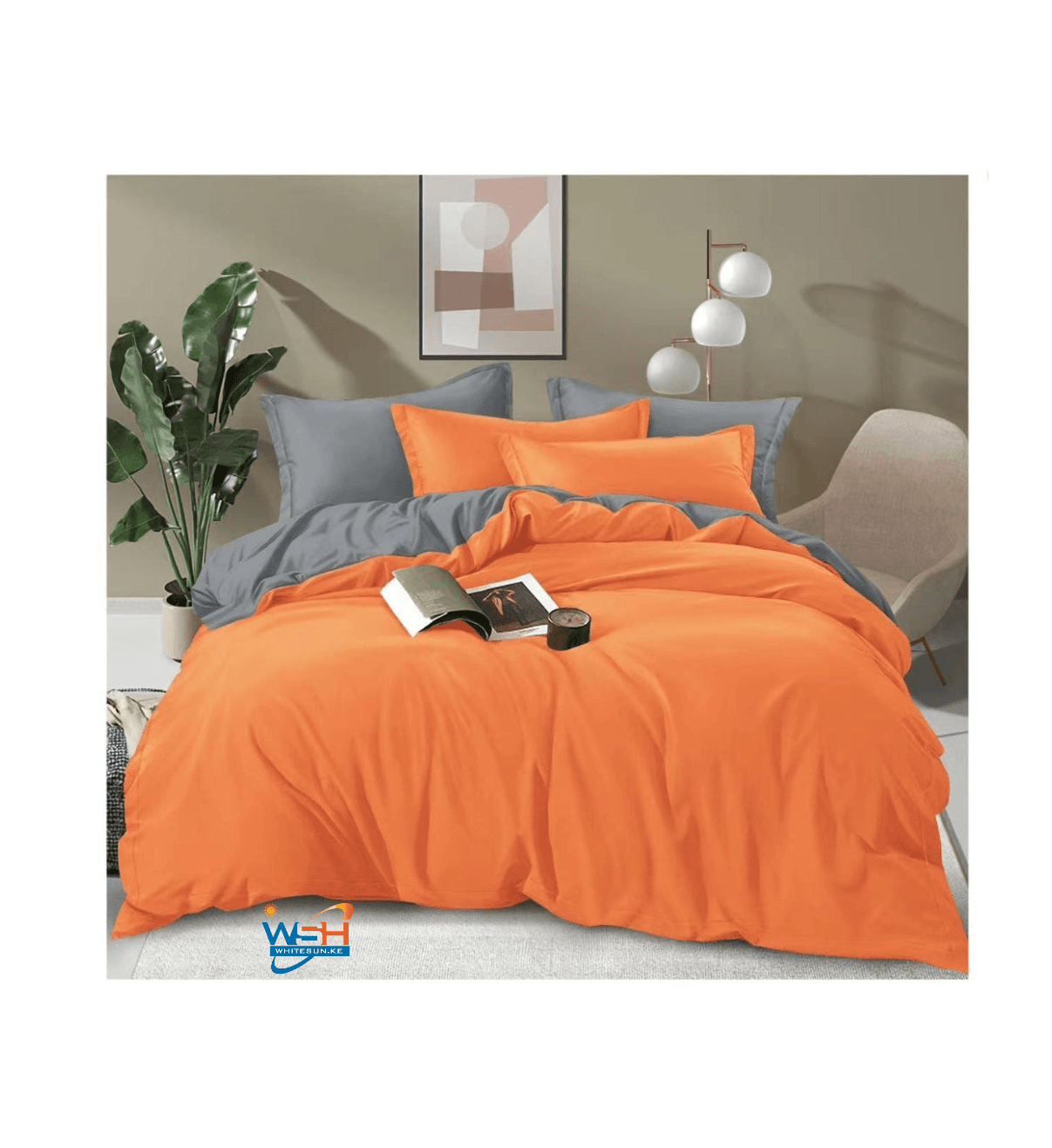 Plain Double-Sided Cotton Duvet Cover Set