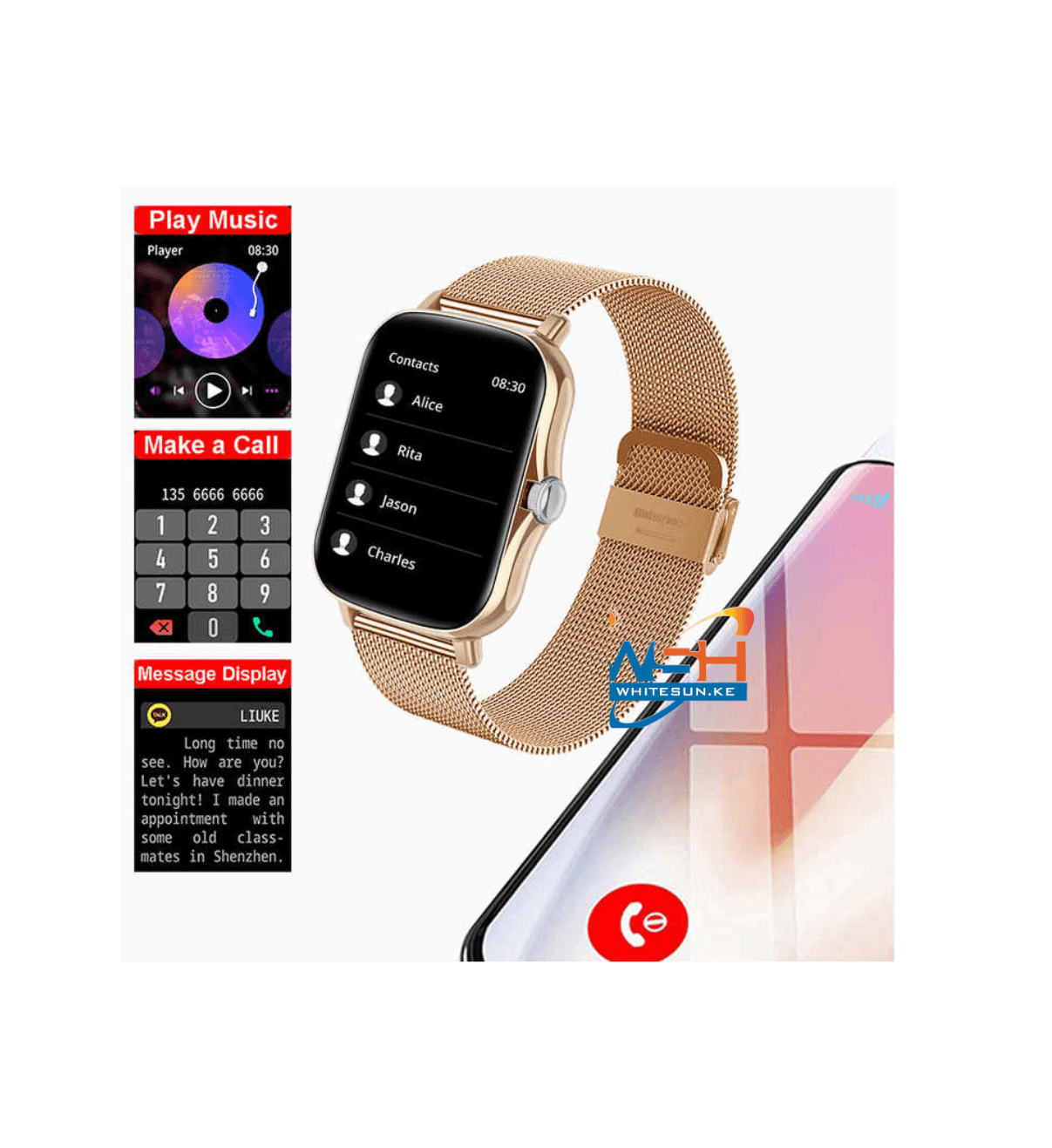 Y13 Smart Watch :Fitness ,Waterproof, BT, Smart Watch . Thumbnail 2