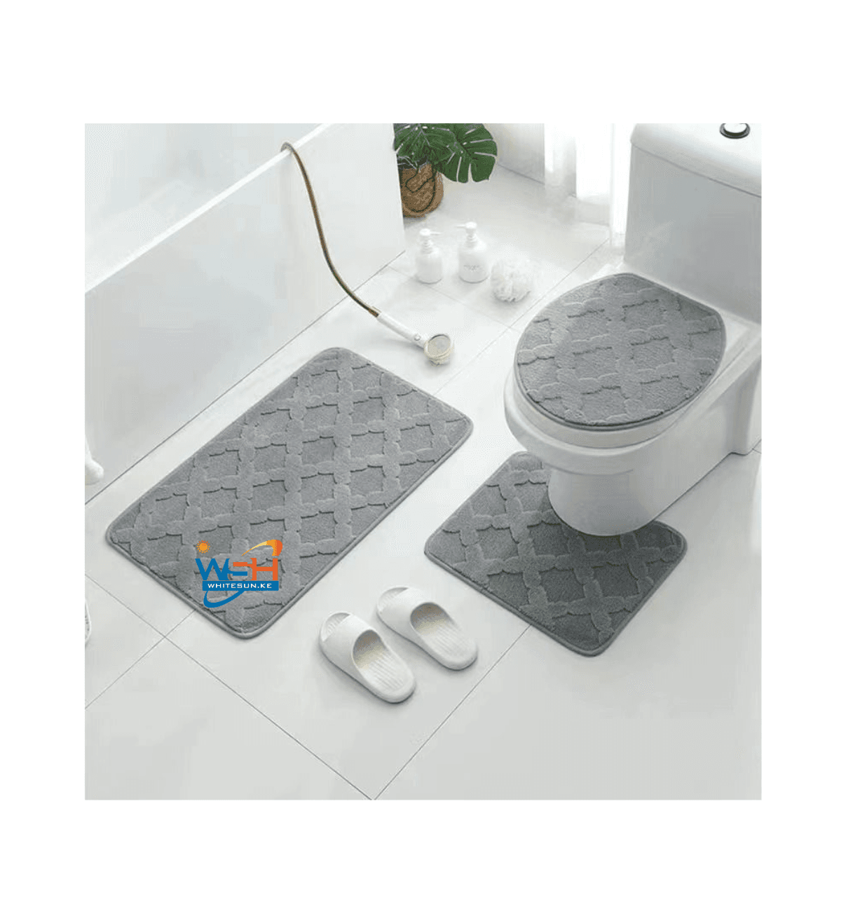 3pcs Set Soft Non-Slip Bathroom Shower Toilet Mats