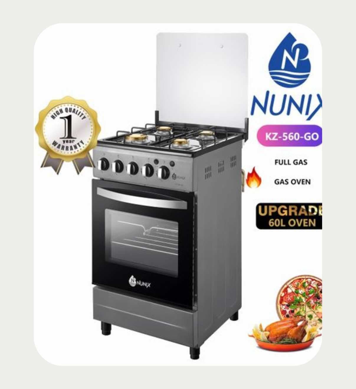 Nunix Cooker full gas. Gas oven. 50*55cm. @KSH.19,500