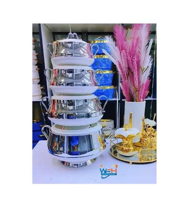 Shahi 4pcs Casserole Hotpots Food Warmer Hot Pot, Serving Dishes Serveware Set (3500 ml, 2500, 1500 and 1000ml)