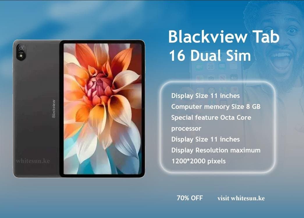 Blackview Tab 16 Dual Sim 4G Tablet PC WiFi 8GB+256GB 7680mAh 11'' 2K FHD