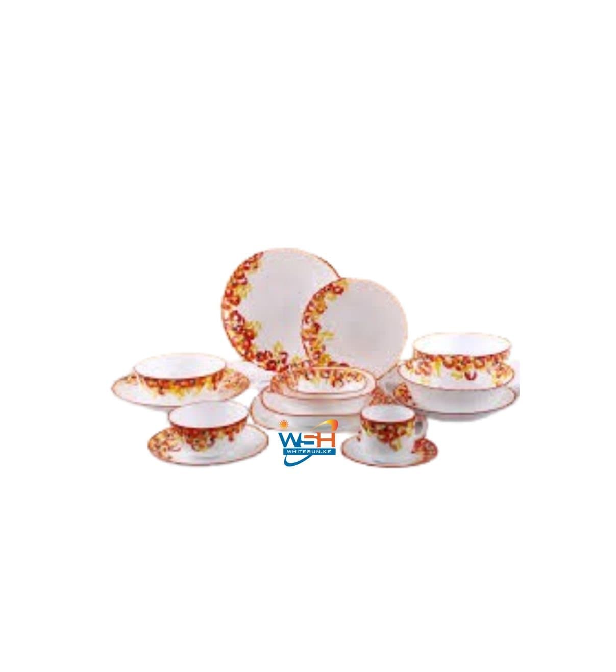 Luxury Porcelain Dinnerware Set – 18-Piece Floral Design Plates, Bowls & Cups – Elegant Fine China for Dining, Weddings & Special Occasions