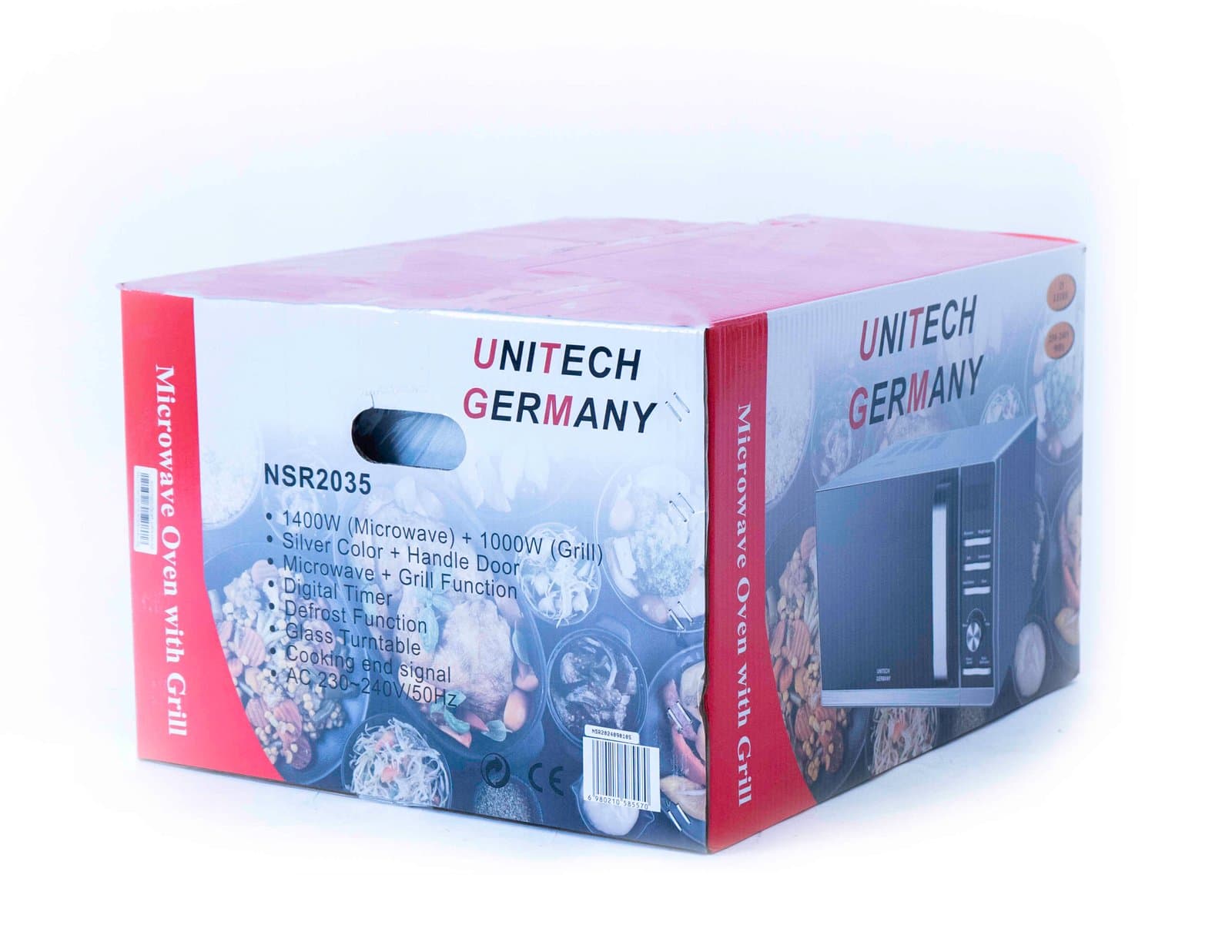 Whitesun UNITECH Germany NSR2035 25 L Combi Microwave Oven – 1 400 W Microwave, 1 000 W Grill, Digital Timer & Defrost, Glass Turntable