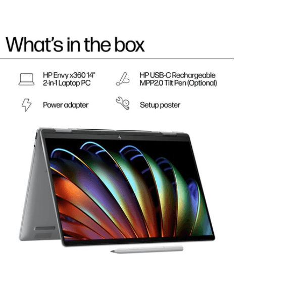 HP Envy x360 2-in-1 Laptop 14, Windows 11 Home, 14", Touch screen, AMD Ryzen™ 7, 16GB RAM, 512GB SSD, 2K, Glacier silver Thumbnail 2