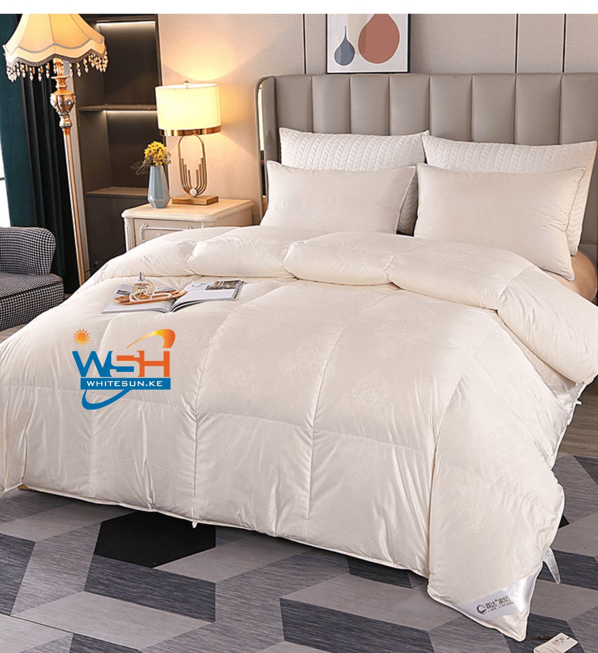 50% Duck Down & 50%Duck Feathers 100% cotton 260x220cm White Duvet. Thumbnail 4