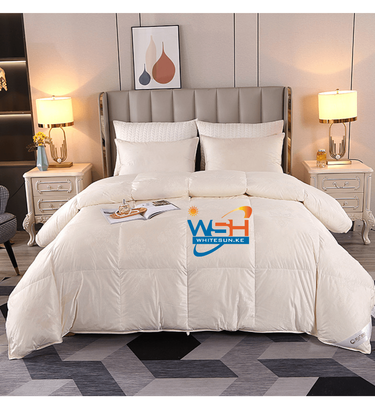 Double stitched 210x220cm 100%cotton White Duvet Thumbnail 3