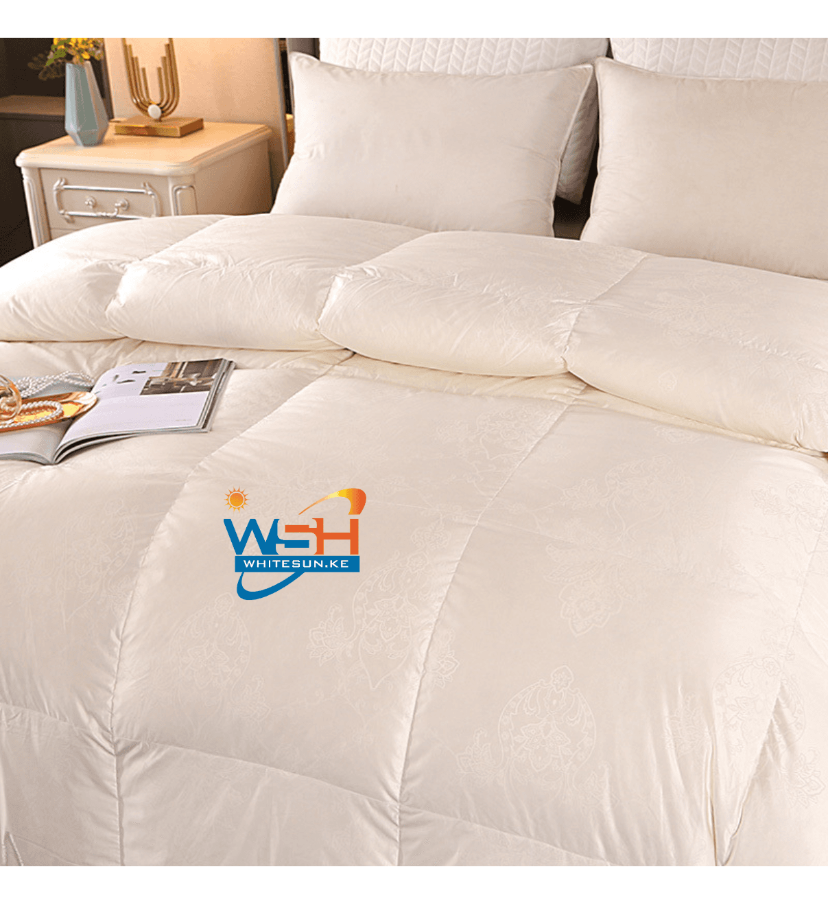 50% Duck Down & 50%Duck Feathers 100% cotton 210x220cm White Duvet. Thumbnail 2