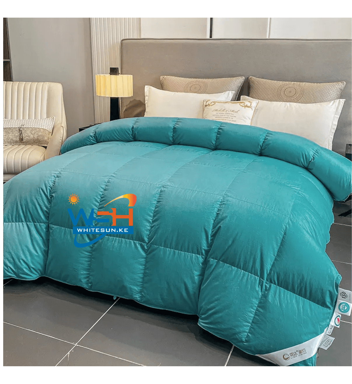 90% Goose Down & 10%Goose Feathers 100% cotton 260x220cm White Duvet. Thumbnail 6