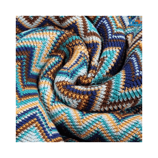 Bohemian Knitted Throw Blanket Nordic Style Throw with Tassels, Acrylic Knitted Throw Decorative for Sofa Chair Bed Couch Settee, Warm Thick Armchair Cover Soft Blanket Thumbnail 3
