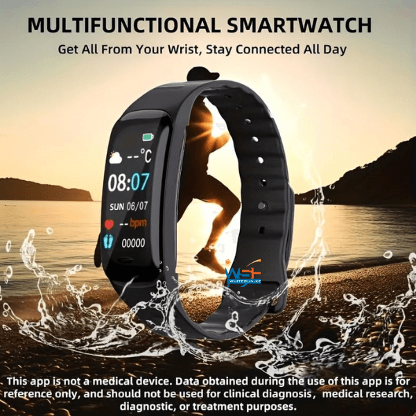 Smart Bracelet for Men Women IP68 Waterproof, 110+ Sport Modes, Fitness Activity Tracker, Heart Rate Sleep Monitor, Pedometer, Smart Watches for Android iOS, 2024 ﻿ (Black) Thumbnail 2