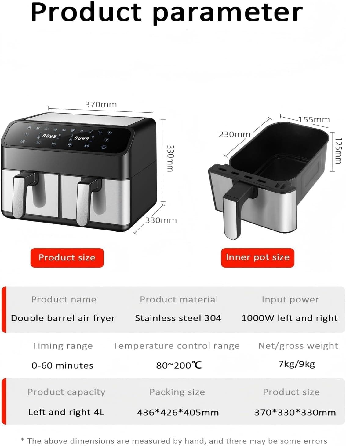 Double Door Air fryer (whitesun)