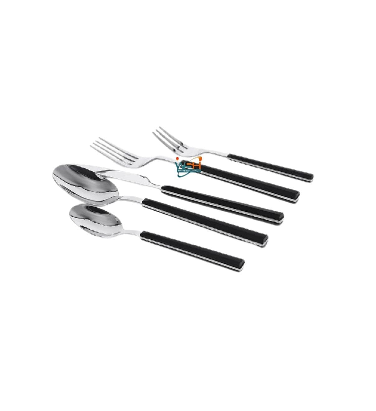 Whitesun 30 pieces dinner set with black handles